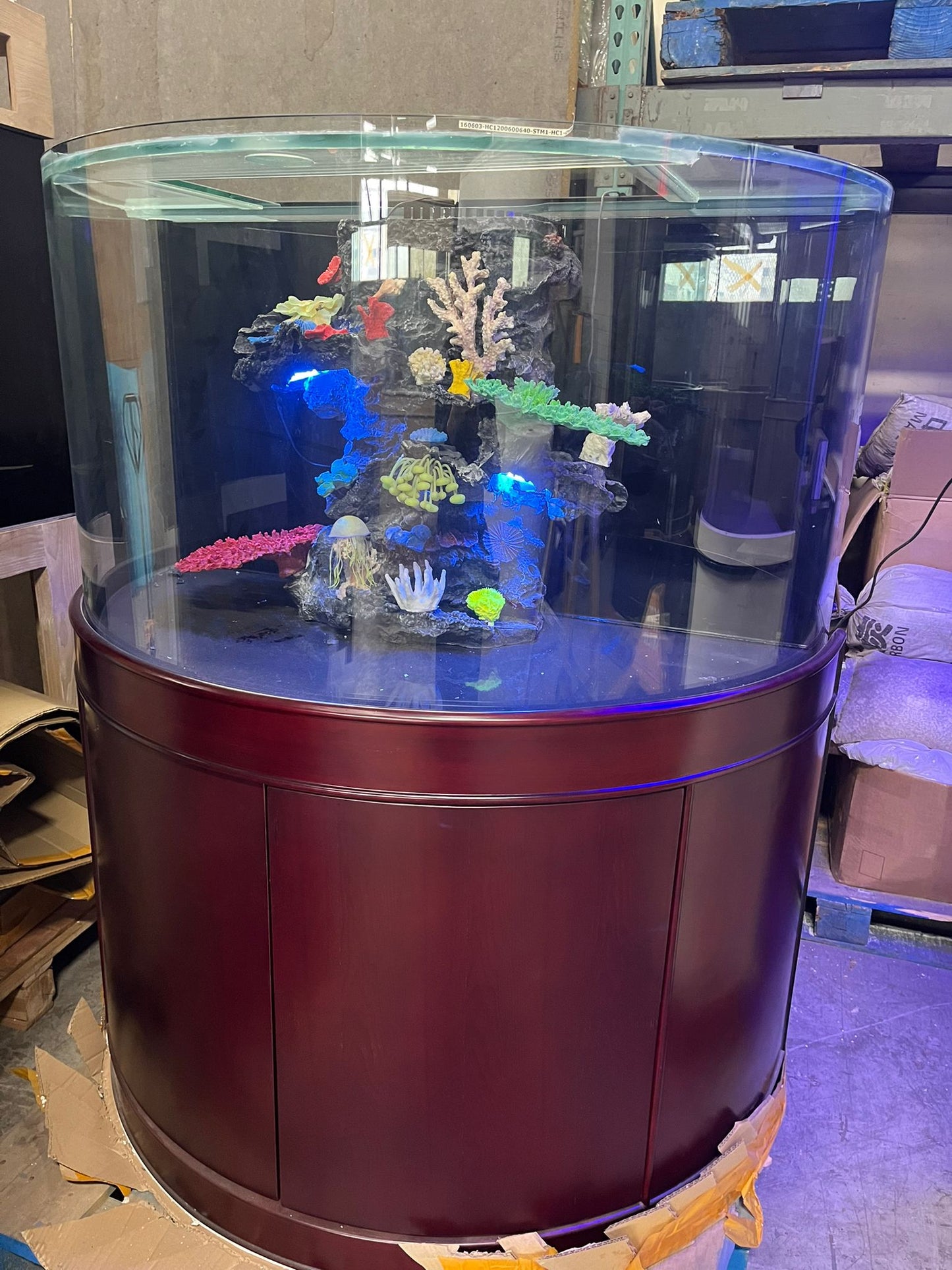 Rose Cherry Color * 120g Reef-Ready Glass Peninsula Bullet Bullnose U-Shape Aquarium Set