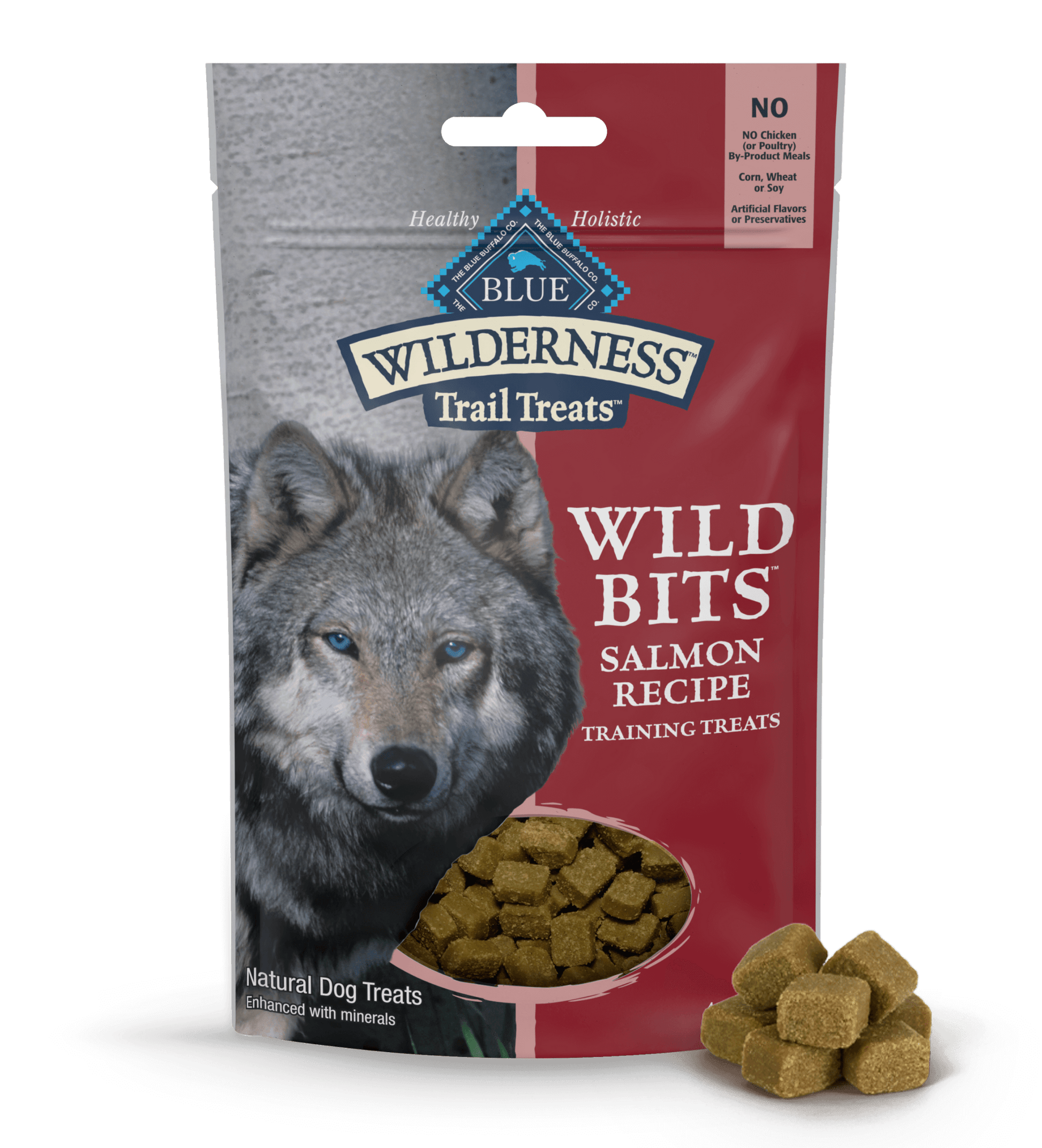 Blue Buffalo Blue Wildnerness Trail Treats High - Protein Soft - Moist Dog Treats Wild Bits™ Salmon Recipe (4oz) - Blue Buffalo Soft Dog Treats - The Family Pet