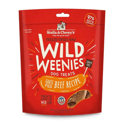 Raw Beef Wild Weenies Freeze Dried Dog Treats High Protein