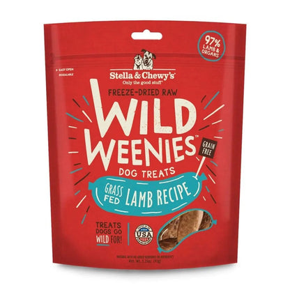 Freeze-Dried Raw Lamb Wild Weenies Premium Dog Treats 3oz Bag