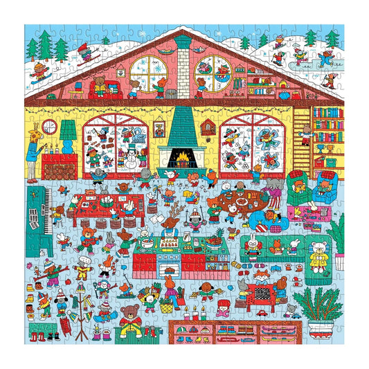 Winter Chalet Search & Find 500 Piece Jigsaw Puzzle Mudpuppy