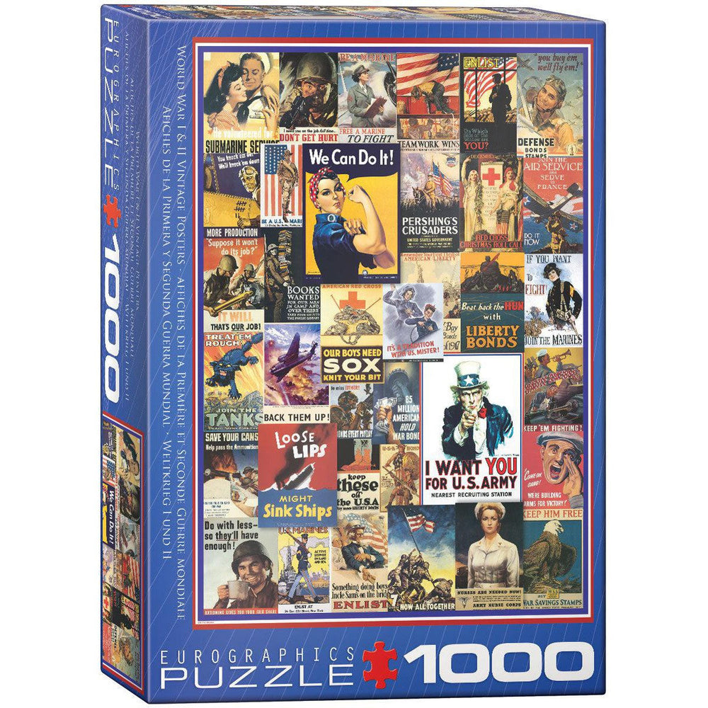 World War I & II Vintage Posters 1000 Piece Jigsaw Puzzle Eurographics