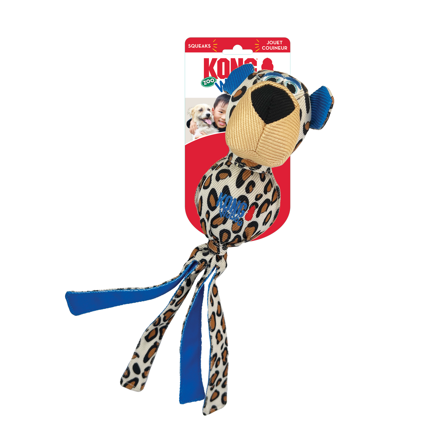 Kong Wubba Zoo Cheetah Large Dog Toy 🐕
