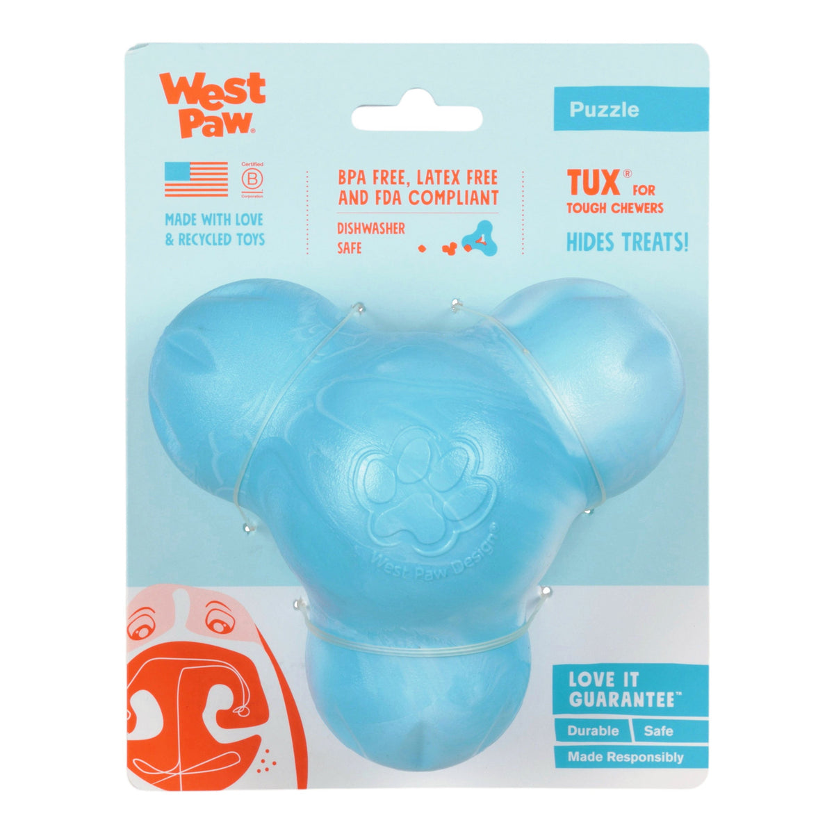 Tux Aqua Swirl Interactive Dog Toy Durable Play Premium - detail view