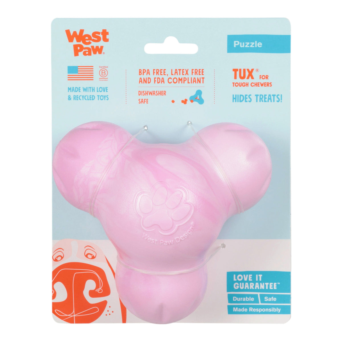 Tux Bubblegum Swirl Interactive Dog Toy Durable Play Premium - gallery image 5