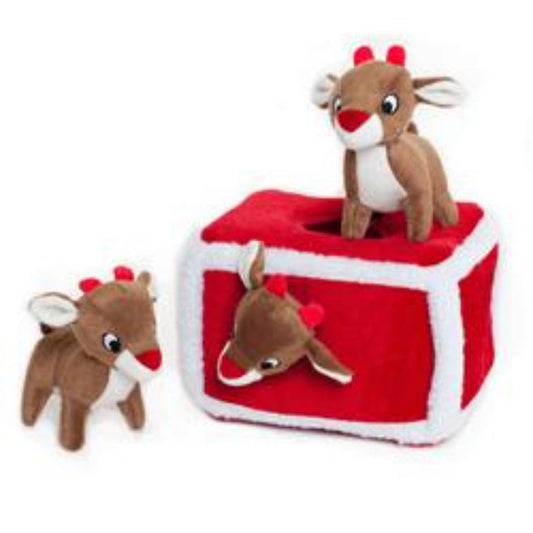 Holiday Burrow - Reindeer Pen Interactive Dog Toy