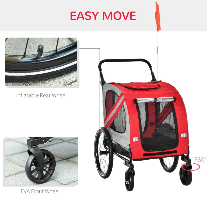 2-In-1 Pet Bike Trailer Stroller Jogging 🚴