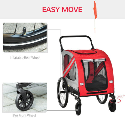 2-In-1 Pet Bike Trailer Stroller Jogging 🚴