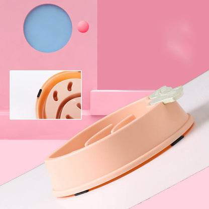 Pet Dog Feeding Bowls Eating Feeder Dish Prevent Obesity Pet