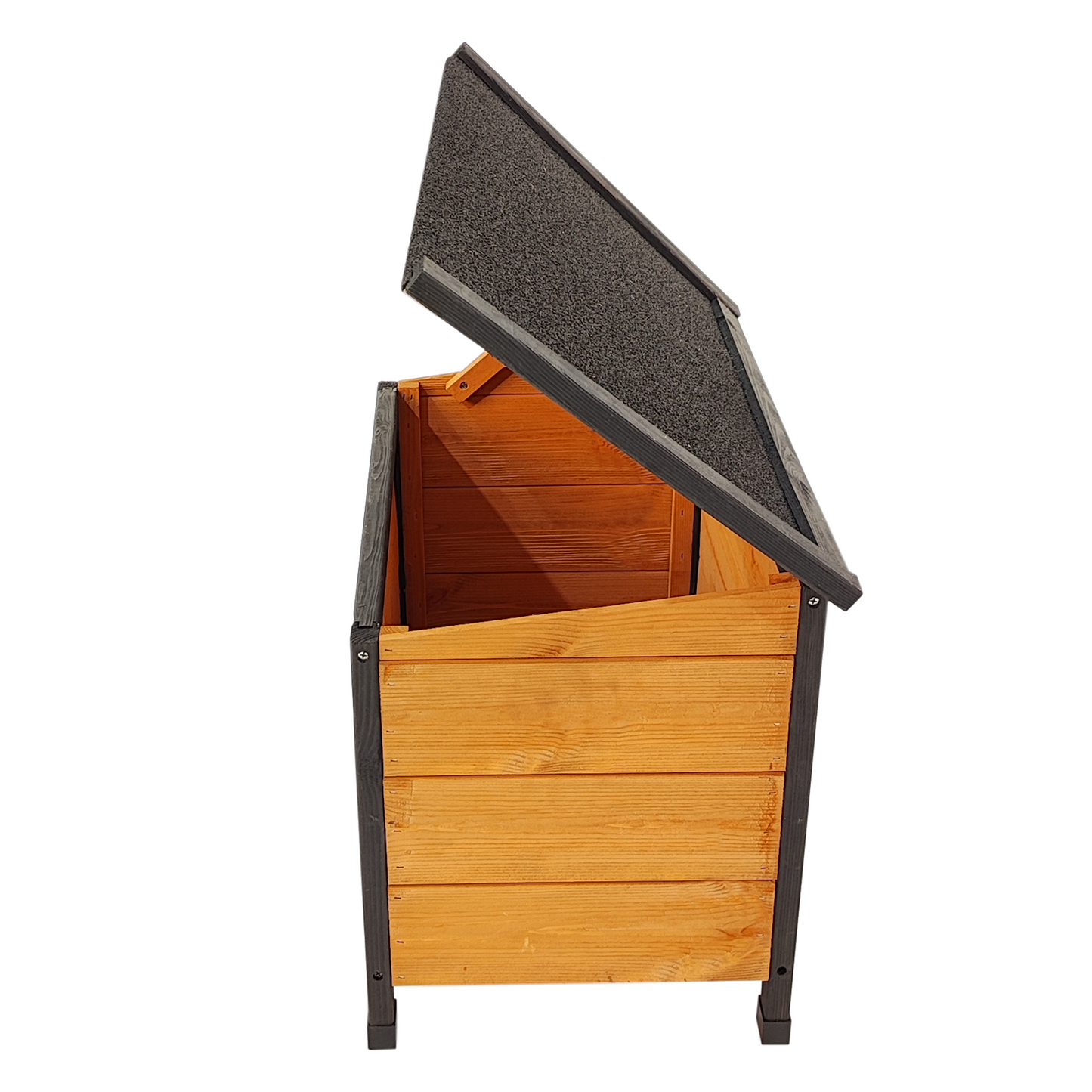 XPT088 Wearable and Strong Wooden Dog House with Metal Bowls
