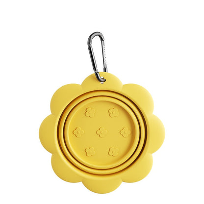 Pet Flower Folding Bowl Silicone Outdoor Portable Drinking
