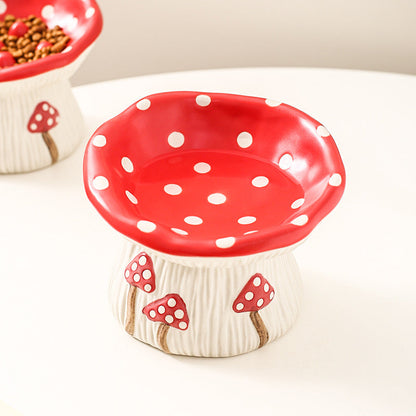Creative Mushroom Modeling Tall Pet Bowl Cute Cat Bowl Dog