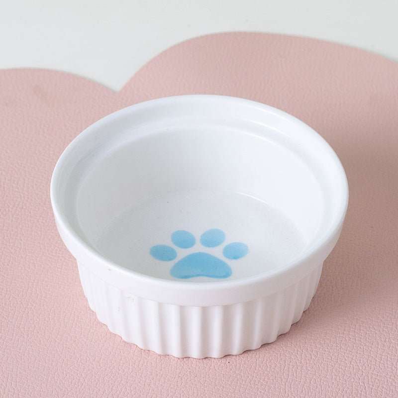 Cat Bowl Ceramic Double Bowl Water Bowl Tall Diagonal Pet