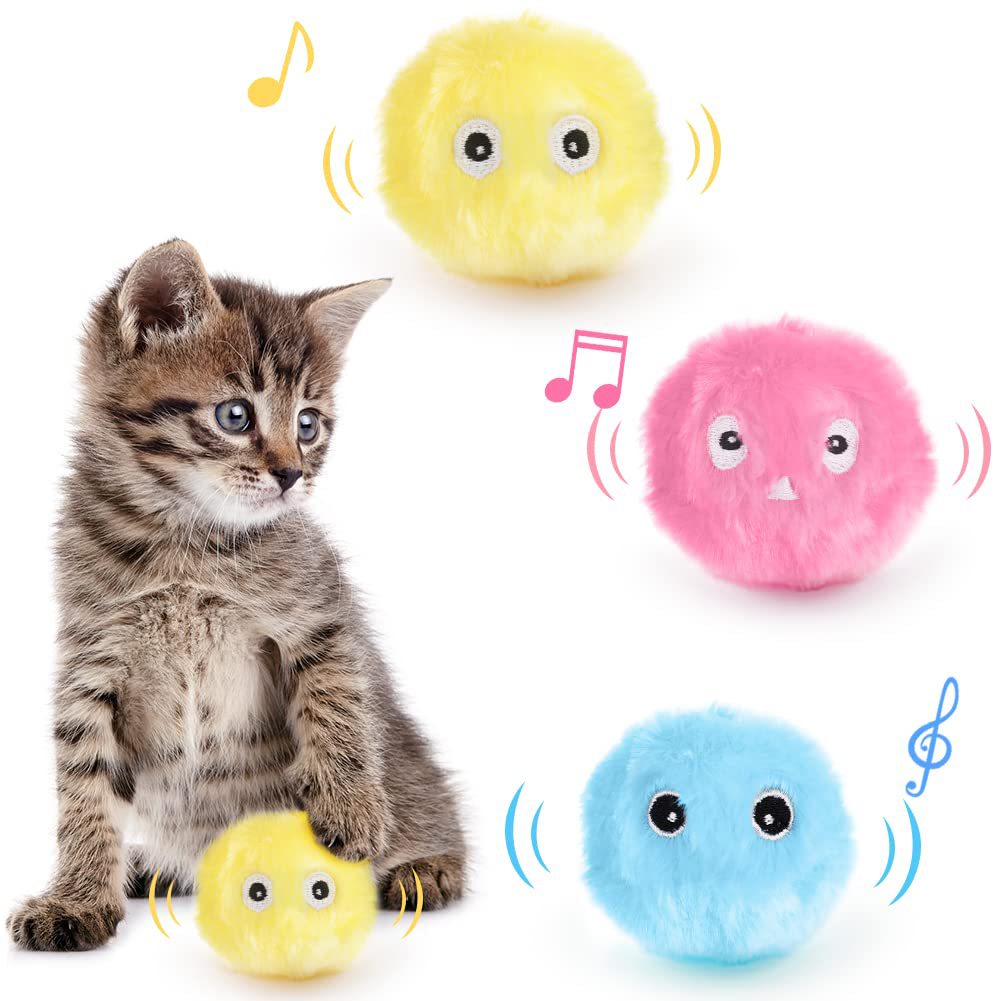 Interactive Ball Smart Cat Toys, Plush Electric Catnip