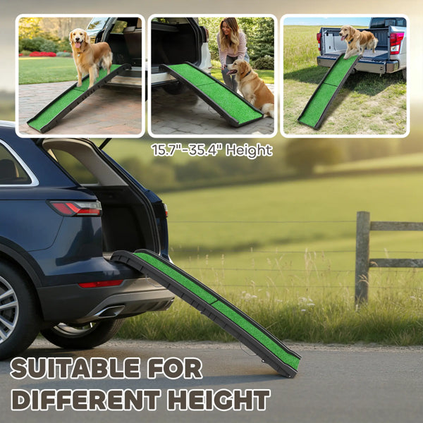 Folding Dog Ramp - Portable Non-Slip Pet Ladder for Cars & Beds