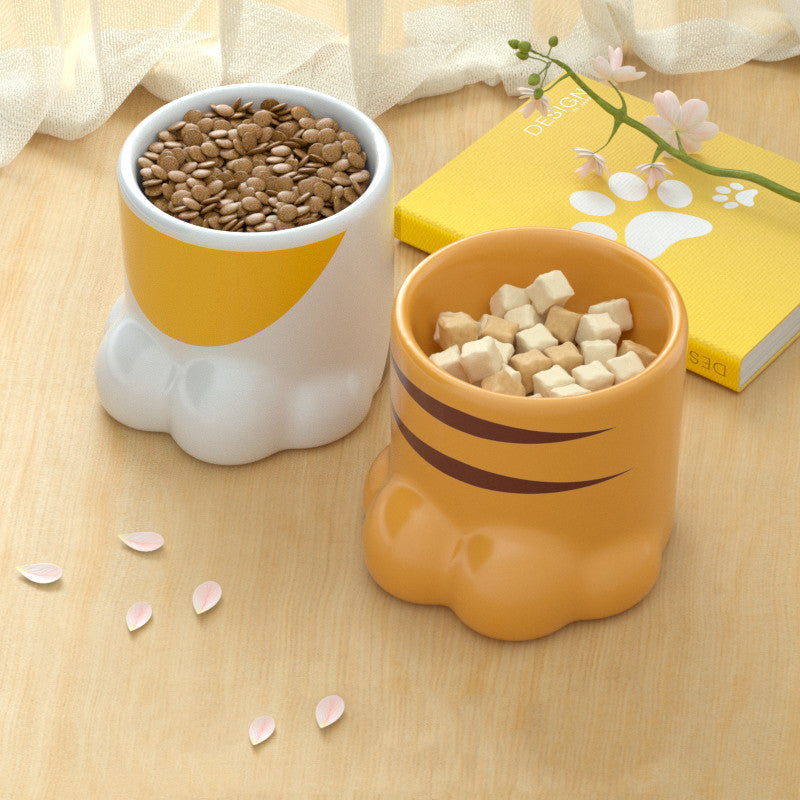 Cat Bowl Ceramic High Foot Protection Cervical Spine Large