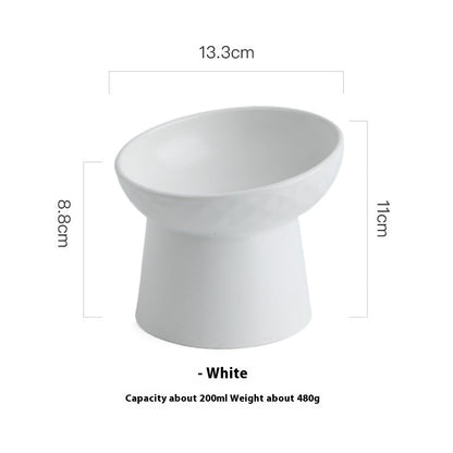 Oblique Mouth High Foot Candy Color Cat Bowl