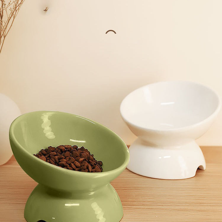 Cat Bowl Ceramic Cat Food Bowl Cat Food Basin Plate Feeding
