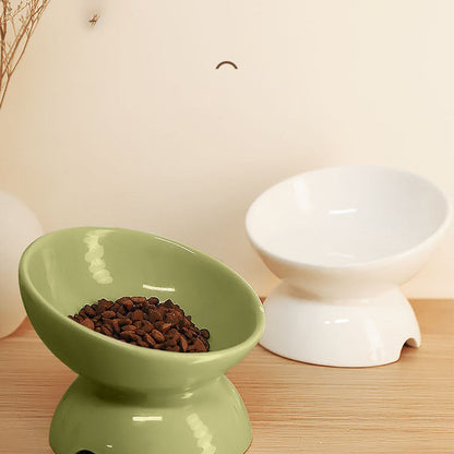 Cat Bowl Ceramic Cat Food Bowl Cat Food Basin Plate Feeding