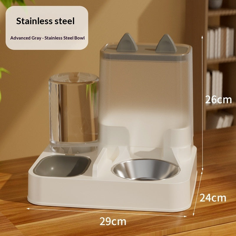 Automatic Cat Food Feeder And Water Dispenser Combo Bowl For