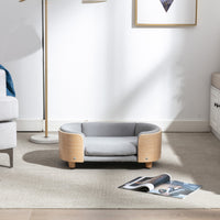 Scandinavian style Elevated Dog Bed Pet Sofa With Solid Wood