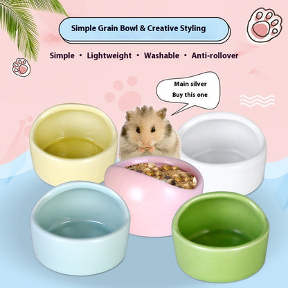 Simple Ceramic Hamster Small Size Food Basin Chipmunk