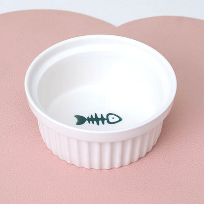 Cat Bowl Ceramic Double Bowl Water Bowl Tall Diagonal Pet