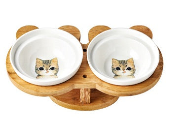Purrfect Pet Kingdom Ceramic Pet Products Cat Bowl (Flat faced cat) - Premium Pet Bowls & Feeders