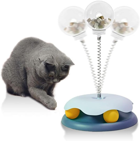 Cat Treat Dispenser Toy With Track Ball Leakage Design