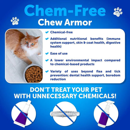 Natural Flea and Tick Prevention for Cats Premium Oral Chews