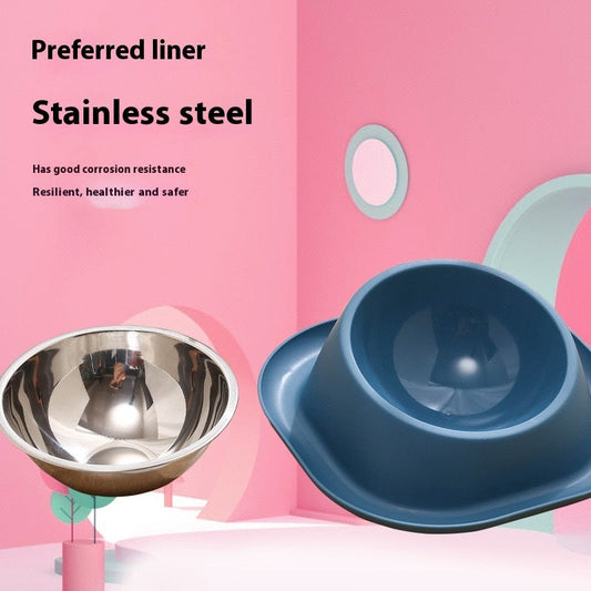 Anti-ant Cat Bowl Stainless Steel Oblique Mouth Anti-leakage