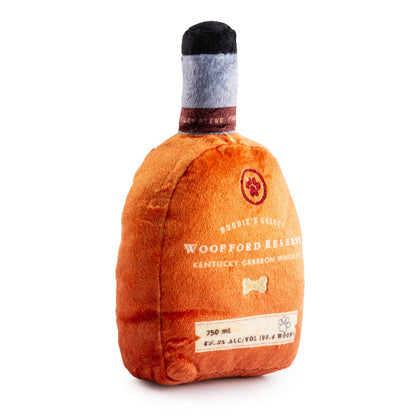 Woofford Reserve Bourbon Bottle Plush Squeaky Dog Toy
