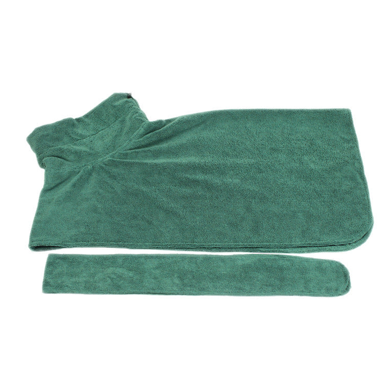 Green MANDOTOS absorbent pet bathrobe for drying pets quickly after baths
