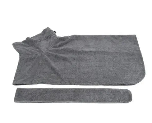 Absorbent pet bathrobe by MANDOTOS in blue, available in XL, L, and M sizes, perfect for keeping pets dry after baths.