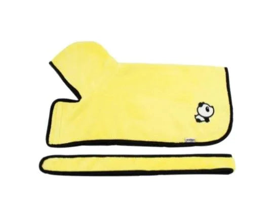 Absorbent pet bathrobe by MANDOTOS in blue, available in XL, L, and M sizes, perfect for keeping pets dry after baths.