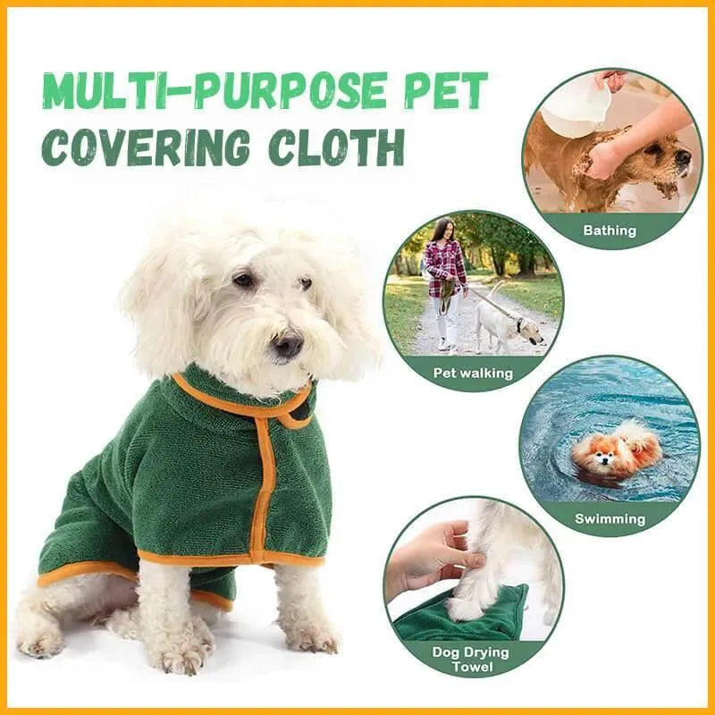 Absorbent pet bathrobe by MANDOTOS in blue, available in XL, L, and M sizes, perfect for keeping pets dry after baths.