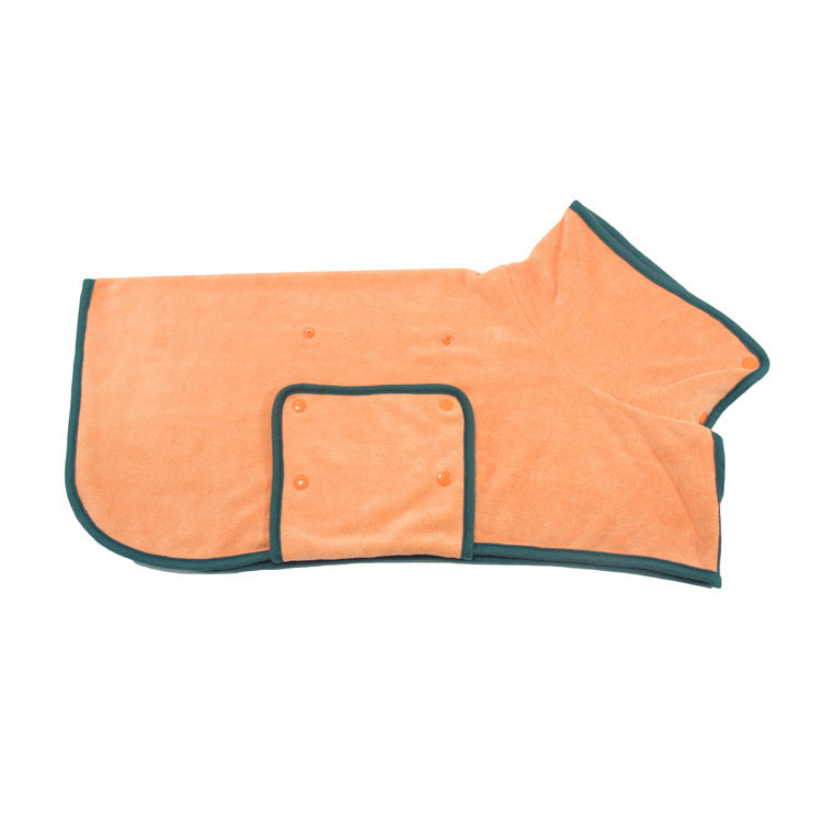 Cozy orange absorbent pet bathrobe for drying your dog quickly after baths