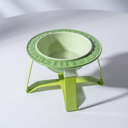 Ceramic Elevated Cat Bowl for Healthy Neck and Spine Relief