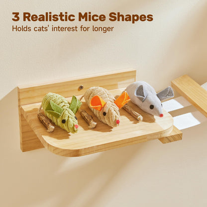 Potaroma Cat Toys  Squeak Mice Interactive Catnip Silvervine