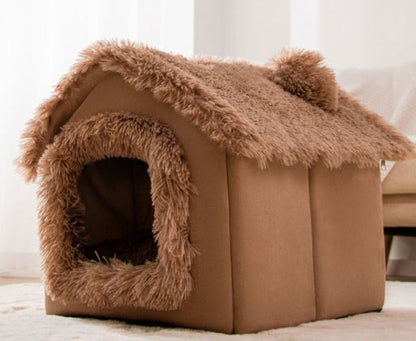 Foldable Dog House Pet Cat Bed Winter Dog Villa Sleep Kennel