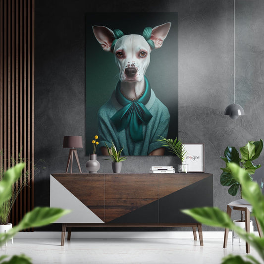 Lady Dog Brushed Aluminum Dibond Wall Art