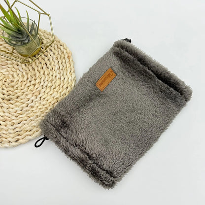 Adjustable Dog Head Cover for Anxiety Relief & Warmth Comfort by Purrfect Pet Kingdom® in light gray, available in sizes S...