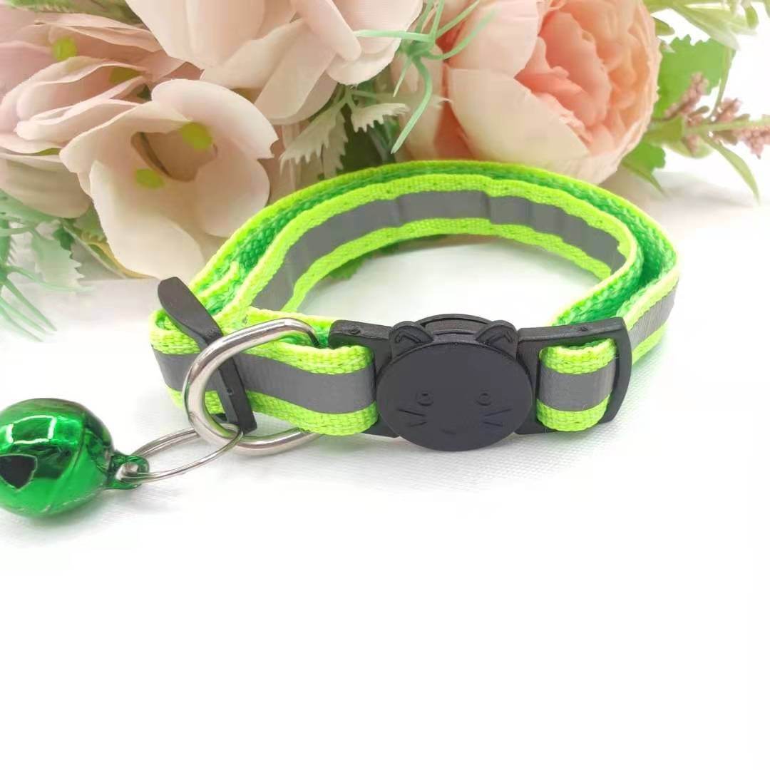 Purrfect Pet Kingdom Adjustable Reflective Collar for Pets Reflective Fluorescent Green Purrfect Pet Kingdom