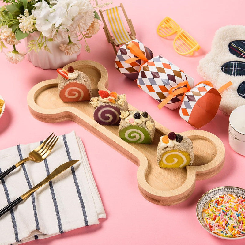 Dog-paw-shaped Bone Wooden Or Bamboo Irregular Dinner Plate