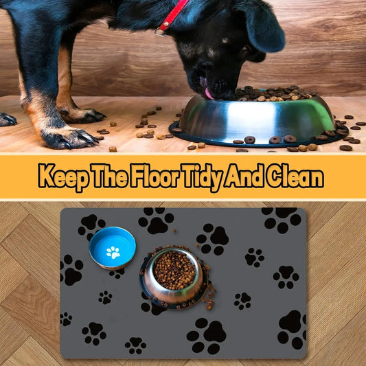 Absorbent Dog Food Mat - Quick-Dry Mess Prevention Essential 🧽