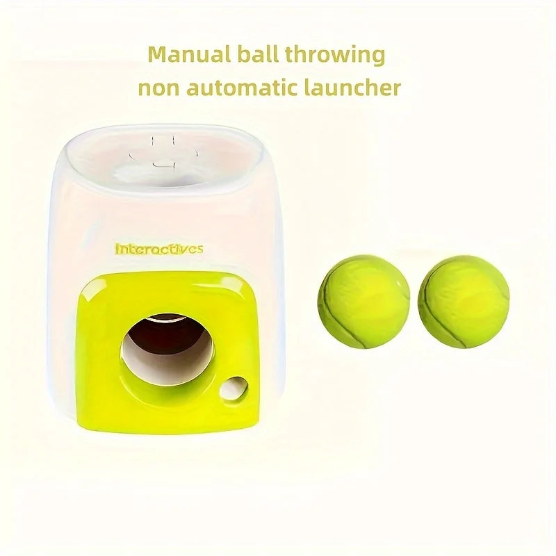 Manual ball throwing pet toy with two balls, not an automatic dog ball launcher