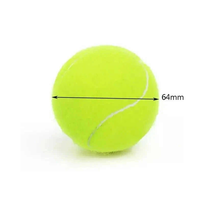 Bright green tennis ball for automatic dog ball launcher measuring 64mm in diameter
