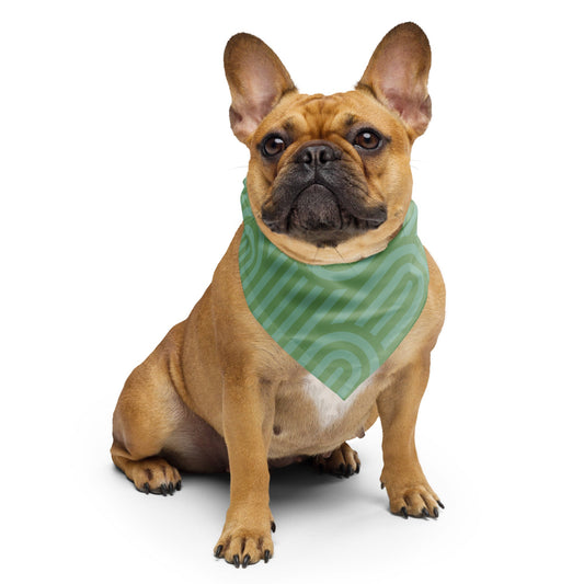 Sebastian & Clementine Scalloped Green Bandana For Dogs and