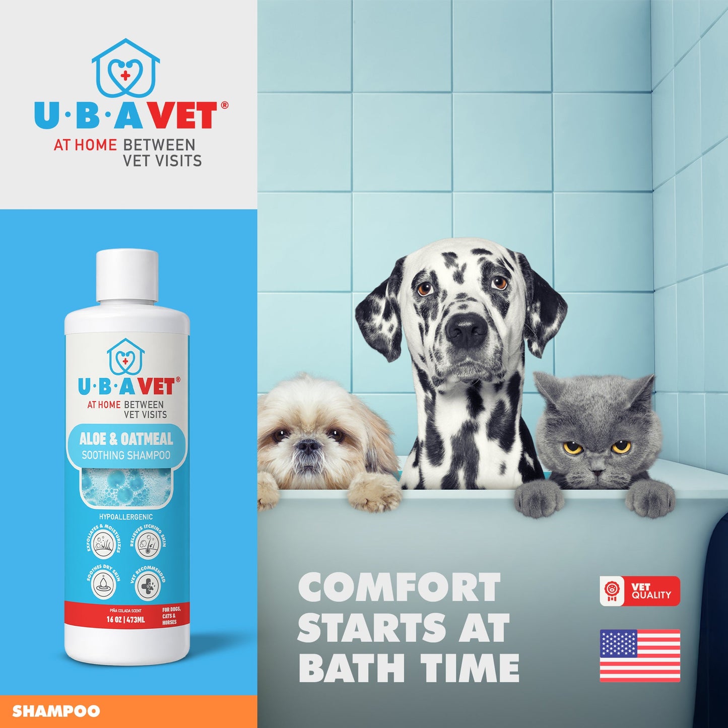 Cat Grooming UBAVET Aloe Oatmeal Conditioner Cats Soothing - close up product image for cat grooming