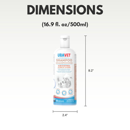 UBAVET Aloe & Oatmeal Shampoo for Dogs & Cats – Gentle,